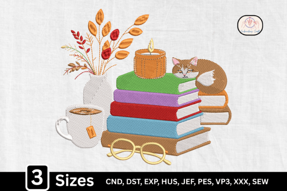 Aesthetic Cat Book Lover Book Stack Review