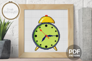 Alarm Clock Modern Cross Stitch for Sweatshirts