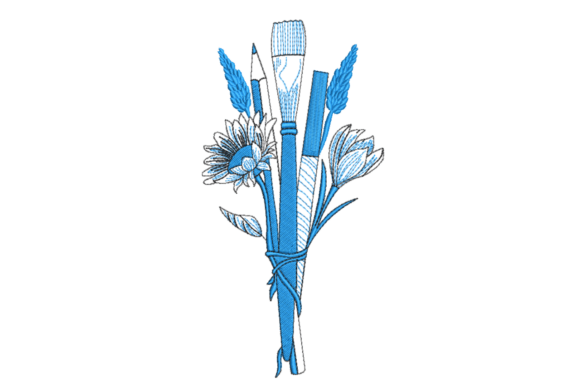 Blue Art Tools Bouquet: Sweatshirt Design Review