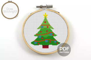Christmas Tree Modern Cross Stitch for Apparel
