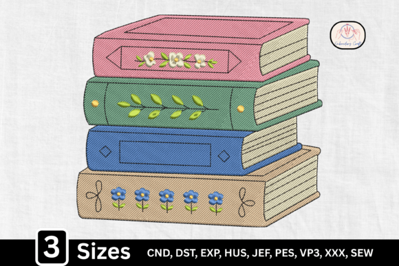 Floral Book Lover Stacked Book Design Review
