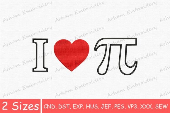 I Love Pi Math Lover Embroidery Design Review
